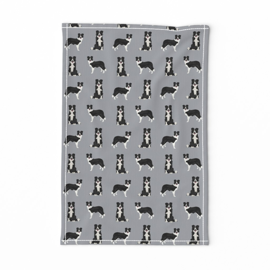 border collie dog breed fabric pet lovers sewing projects grey