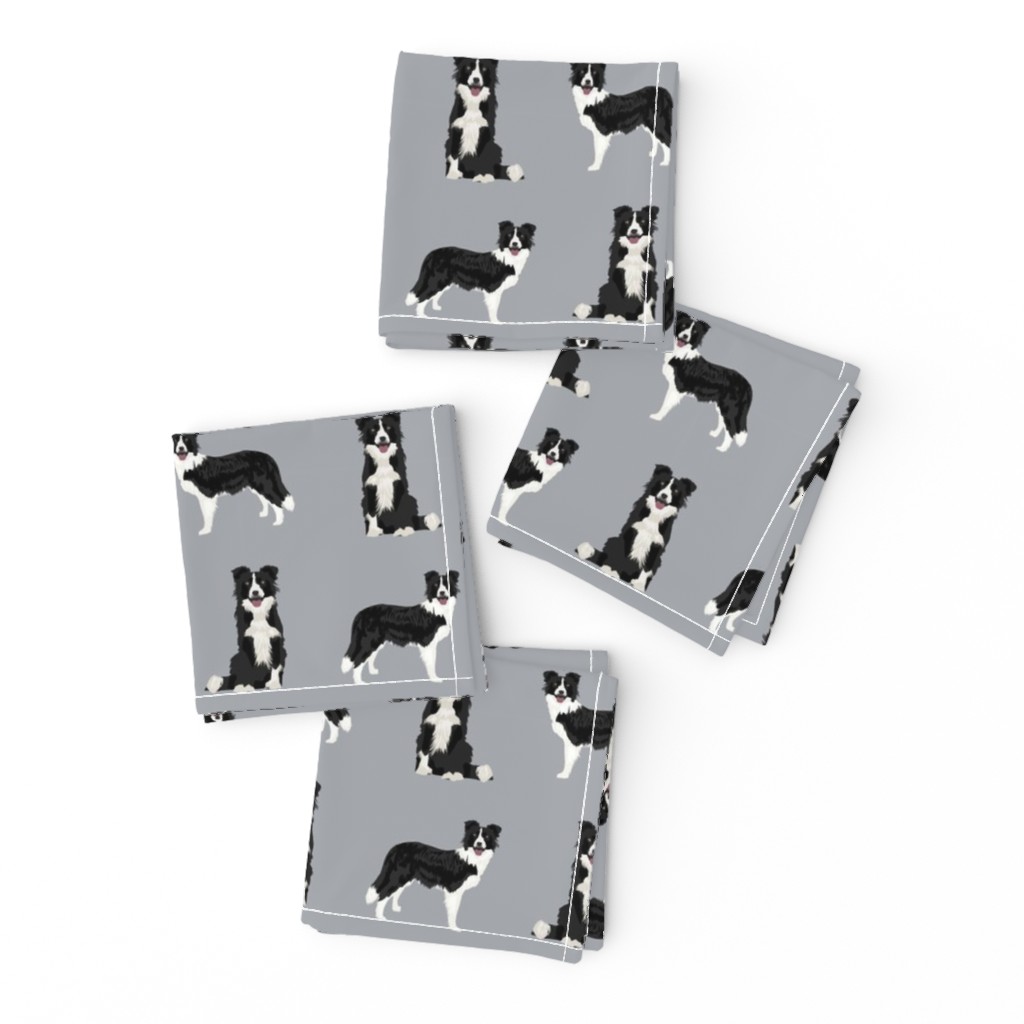 border collie dog breed fabric pet lovers sewing projects grey