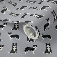 border collie dog breed fabric pet lovers sewing projects grey