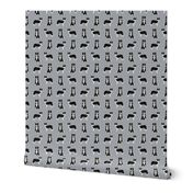 border collie dog breed fabric pet lovers sewing projects grey