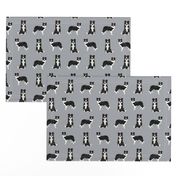 border collie dog breed fabric pet lovers sewing projects grey