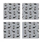 border collie dog breed fabric pet lovers sewing projects grey