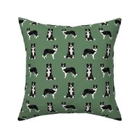 border collie dog breed fabric pet lovers sewing projects green