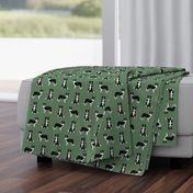 border collie dog breed fabric pet lovers sewing projects green