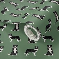border collie dog breed fabric pet lovers sewing projects green