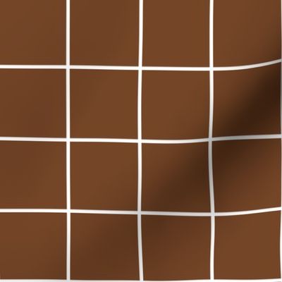 chocolate brown windowpane grid 2" reversed square check graph paper #744527