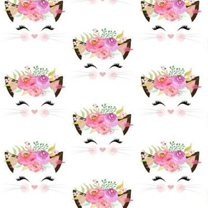 Fancy Cat – Kitty Pink Blush Lavender Flowers #1