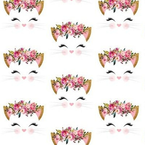 Fancy Cat – Pink, Blush, Burgundy Flowers