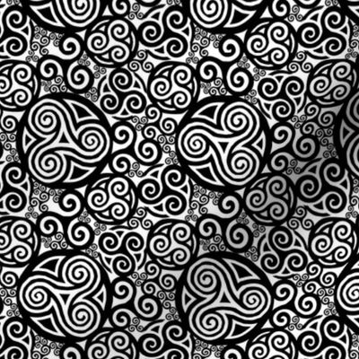 Black celtic triskels pattern