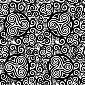 Black celtic triskels pattern