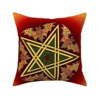 Celtic Bats Star Mandala on flame reds Small