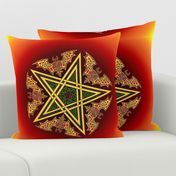 Celtic Bats Star Mandala on flame reds Small