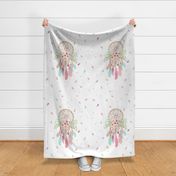 54x36" Dream Catcher Panel - MINKY SIZE - Baby Girl Blanket Crib Bedding