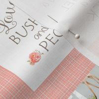 LOVE Baby Girl Quilt Top - I Love You a Bushel and a Peck - Woodland Baby Girl Blanket Gray Mint Peach