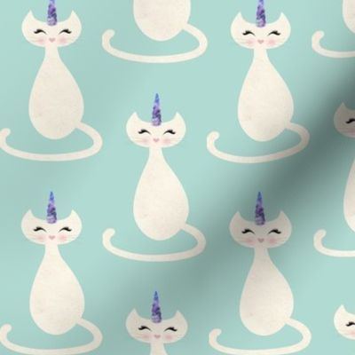 Caticorn – Cute Unicorn Cat (mint) Purple Horn