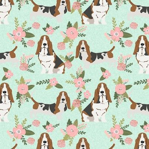 basset hound pet quilt d dog breed fabric coordinate floral