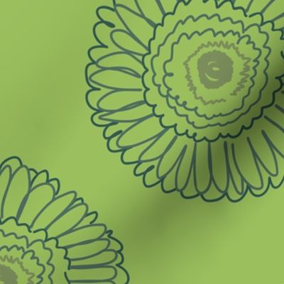 Gerbera Greenery-Grass Green-Floral