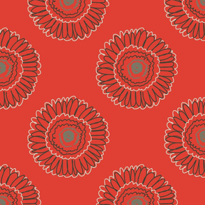 Gerbera-Tomato Red—Floral