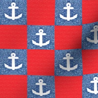 3 pixelated anchors with red