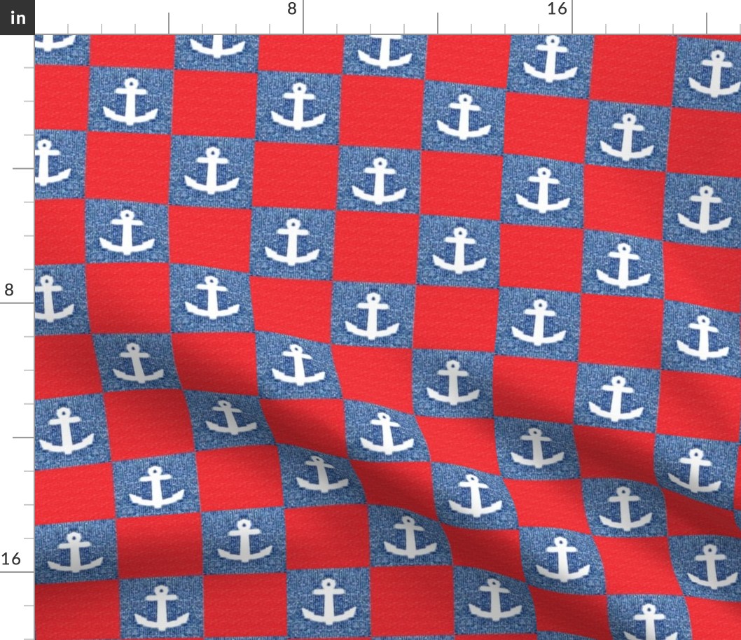 3 pixelated anchors with red