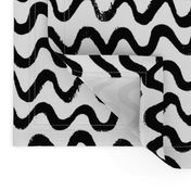 hand drawn ink wave black pattern