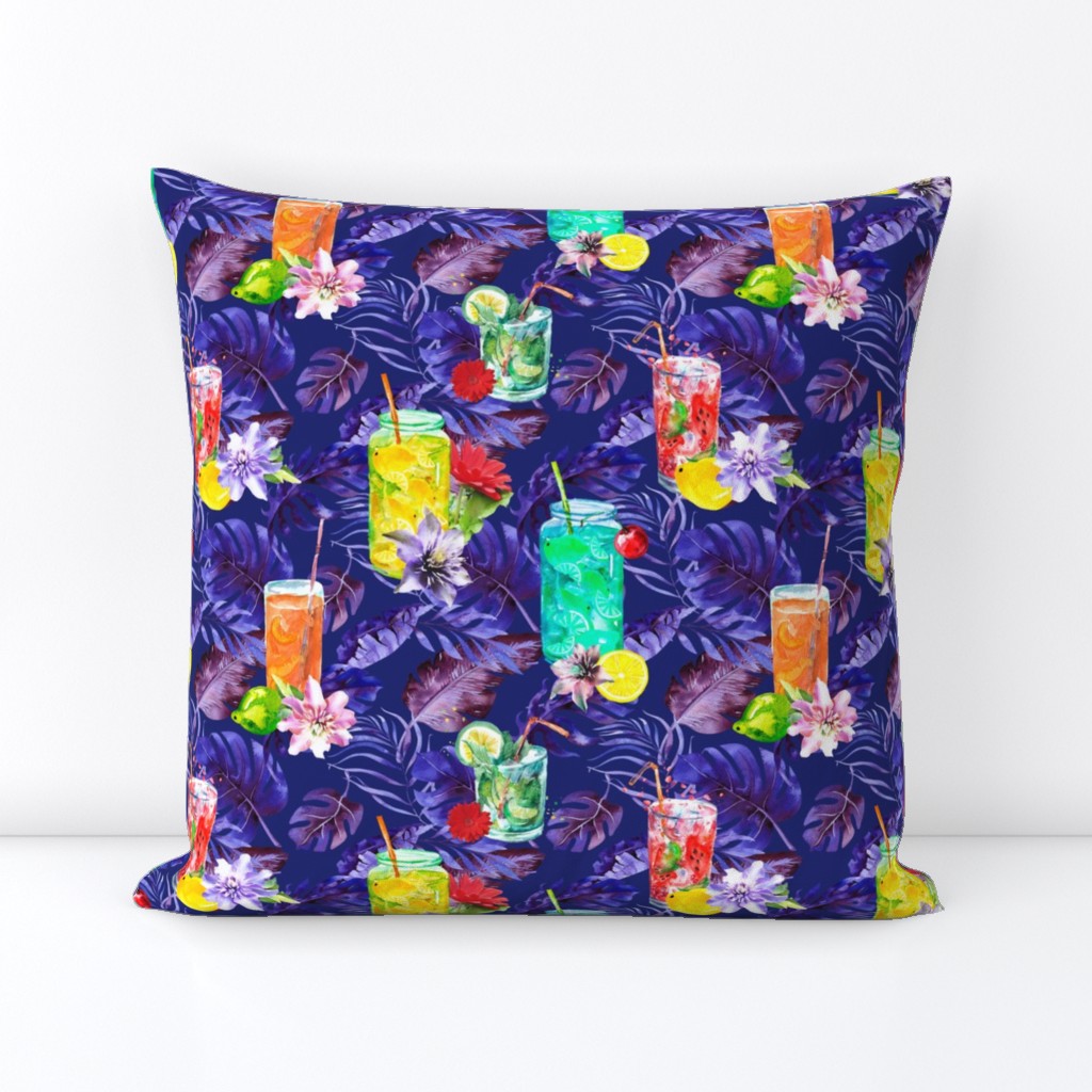 tropical watercolor summer fruity drink purple watercolor