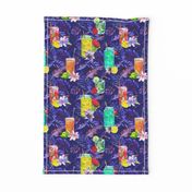 tropical watercolor summer fruity drink purple watercolor