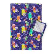 tropical watercolor summer fruity drink purple watercolor