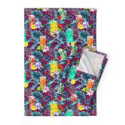 tropical watercolor summer fruity drink red raspberry