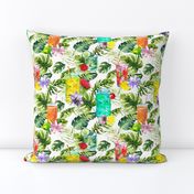 tropical watercolor summer fruity drink white