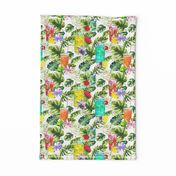 tropical watercolor summer fruity drink white