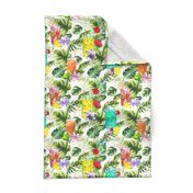 tropical watercolor summer fruity drink white