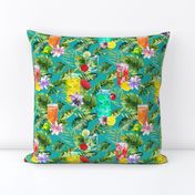 tropical watercolor summer fruity drink turquoise