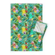 tropical watercolor summer fruity drink turquoise