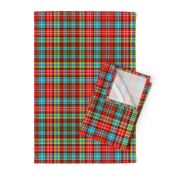 Ogilvie red/aqua tartan, 12" bright