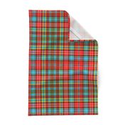 Ogilvie red/aqua tartan, 12" bright