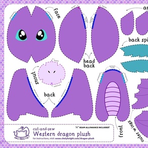 Cut & Sew Western Dragon Plush Purple