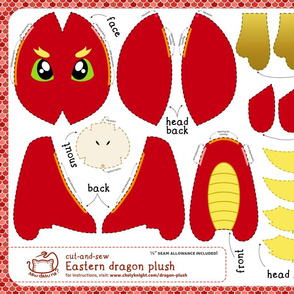 Cut & Sew Eastern Dragon Plush Red