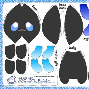 Cut & Sew Black Axolotl Plush