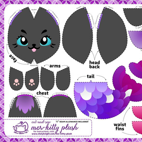 Cut & Sew Black Mer-kitty Plush