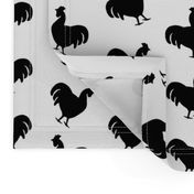 Vintage Rooster Silhouettes