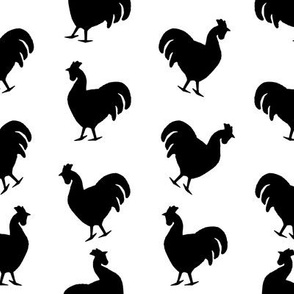 Vintage Rooster Silhouettes