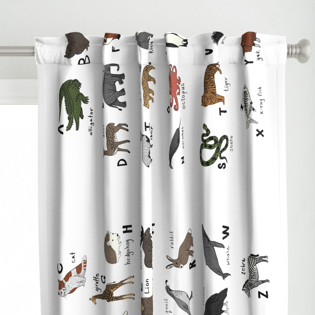 abc quilt 54 X 36//  animals wholecloth quilt top ABC's animals nursery fabric