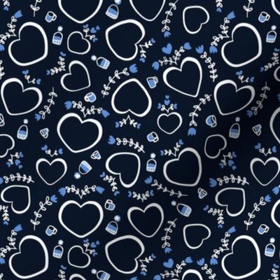 Hygge Hearts in Navy: small