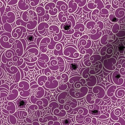Spooky Swirl Cobwebs on Purple 