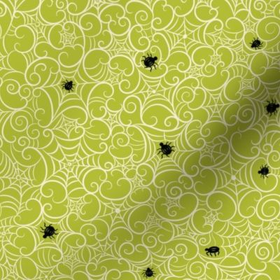 Spooky Swirl Cobwebs on Chartreuse