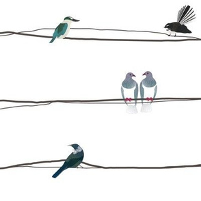 NZ Birds on a wire