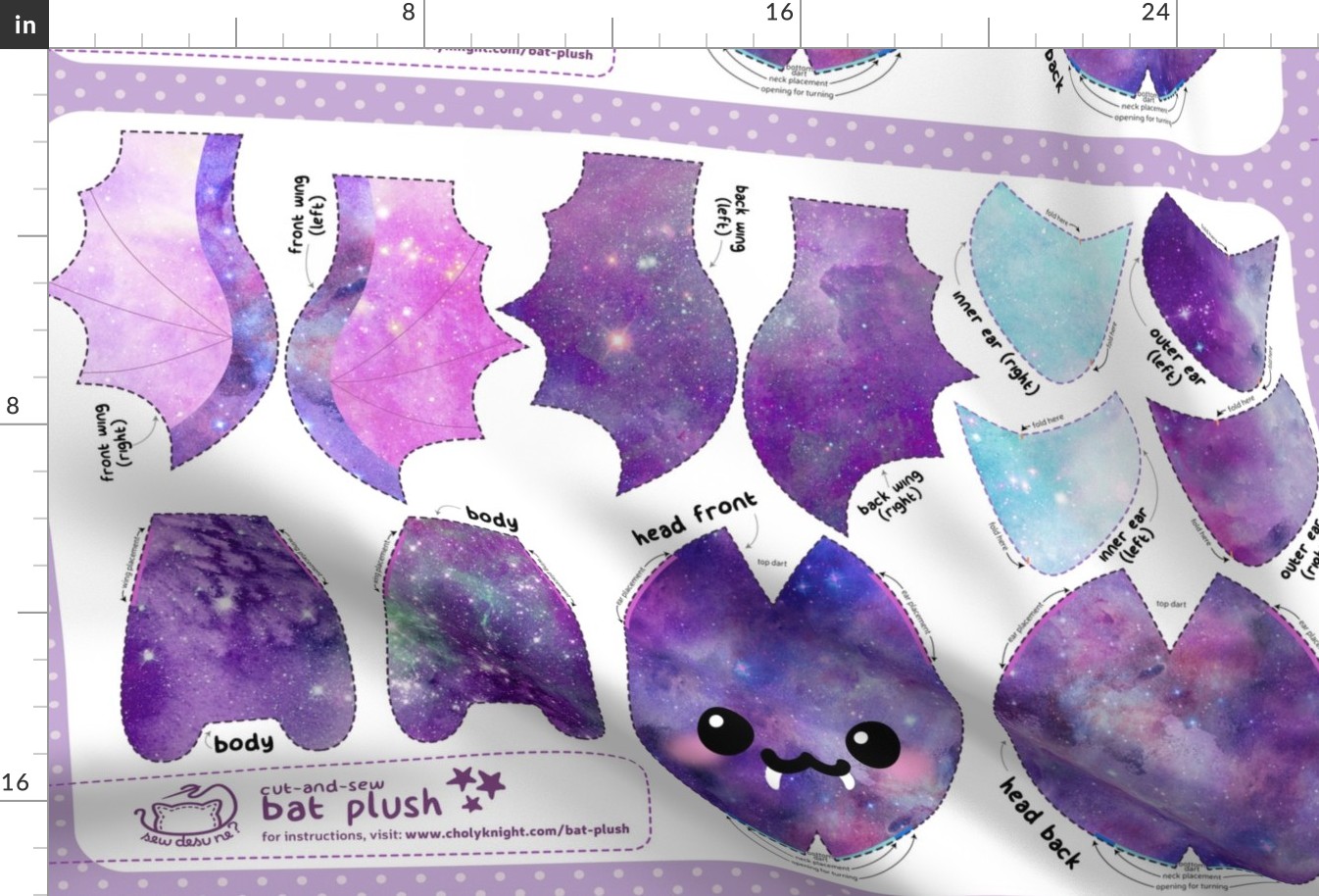 Cut & Sew Bat Plush Galaxy