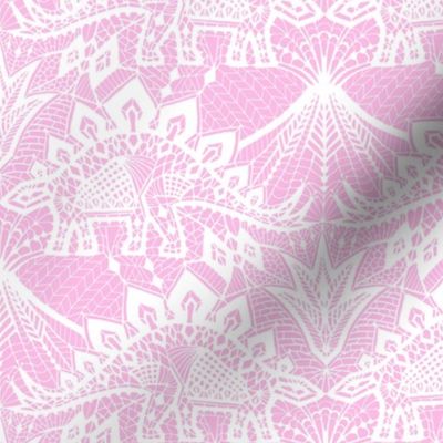 Stegosaurus Lace - Pink / White