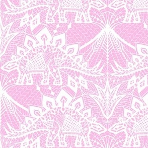 Stegosaurus Lace - Pink / White